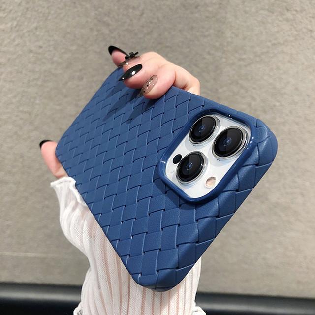 Breathable Weave Pattern Soft Thin Case For iPhone 14 13 12 Mini 11 Pro Max X XR XS Max 7 8 Plus SE 2 3 BV Grid Solid Back Cover