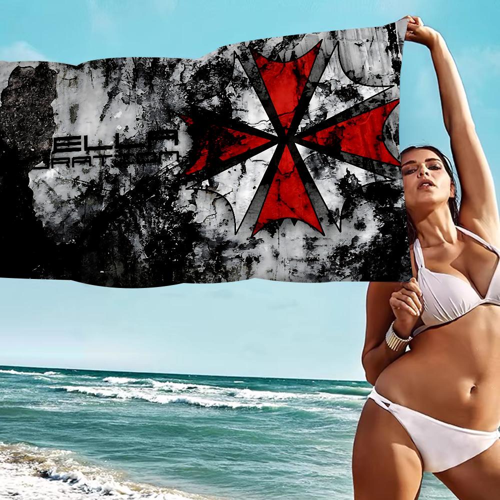 R-resident E-evil Umbrella Us TroopsS Microfiber Printed Beach Towel Mountain Climbing Beach Swimming Absorbent Soft Towel