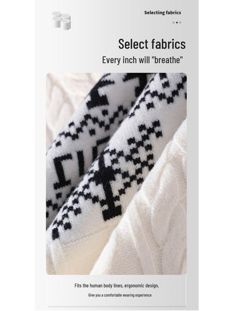 Men's Plus Size Christmas Jacquard Knit Sweater Coat