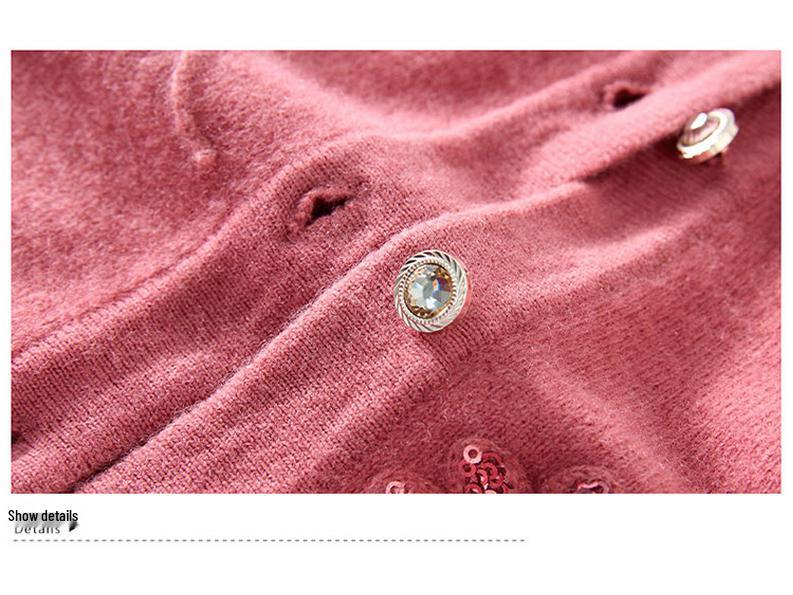 Luxury 100% Pure Wool Embroidered Cardigan for Mothers and Grandmothers - Mid-aged & Elderly Women's Lapel Sweater
