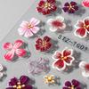 1pc Jelly 5D Embossed Floral Nail Art Stickers Fairy Orchid Hibiscus Flower Petal Engraved Slider Decals Self-Adhesive Nail Charms for DIY Manicure