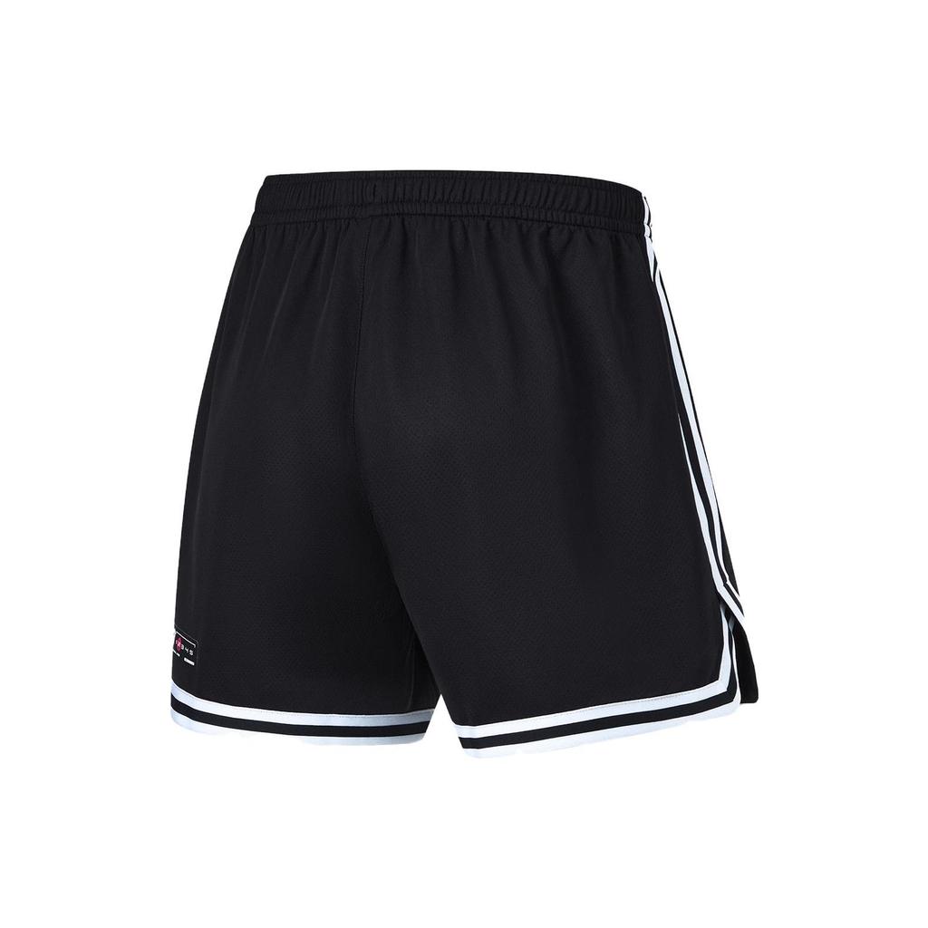 Li Ning CBA Series Professional Basketball Logo Print Competition Knit Shorts Men Shorts Black AAPU007-1