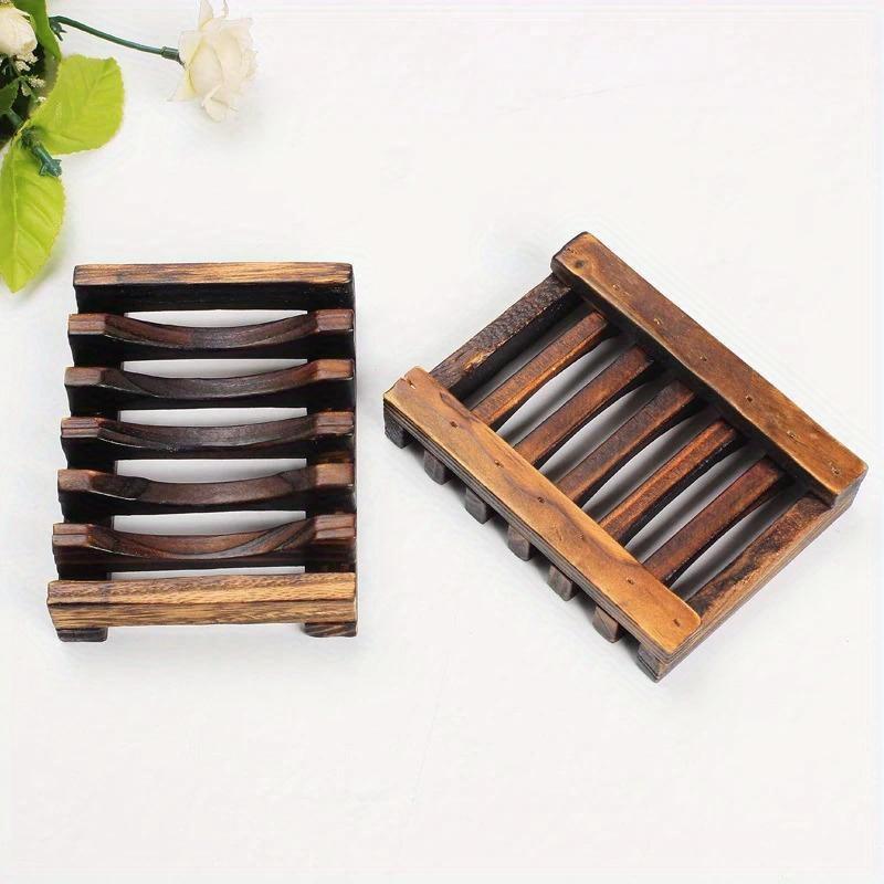 1Pcs Wooden Natural Bamboo Soap Dish Tray Holder Storage Soap Rack Plate Box Container For Bath Shower Plate Bathroom