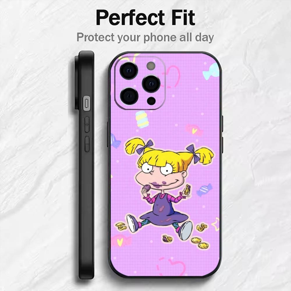

Classic Cartoon A-Angelica-a Phone Case For iPhone17,16,15,14,13,12 Plus,Max Soft Silicone Black Cover iPhone13PRO