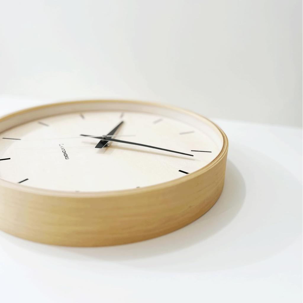 KATOMOKU Sperrholz Wanduhr Natur Wanduhr schleichender Sekundenzeiger Radio km-50NA 304mm (SKP-Uhr)