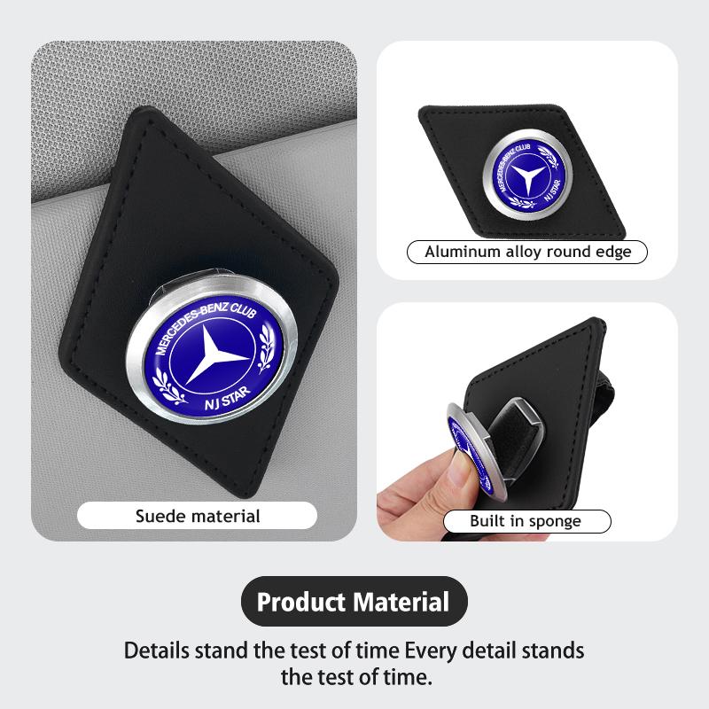 Leather Car Eyeglass Holder Glasses Storage Clip Accessories For Mercedes Benz CLK GLC W212 C200 C300 W203 W204 W205 W169 W176
