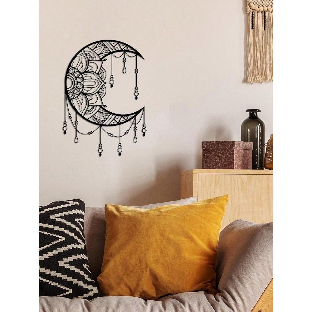 Metal Mandala Moon Wall Art Boho Home Decor Sculpture Gift Wedding