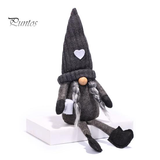 Long Legged Gnome Figurines Christmas Plush Decoration with Legs, Faceless Handmade Fabric Neutral Gifts for Friends Doll Figurines, Sitting Elf Home