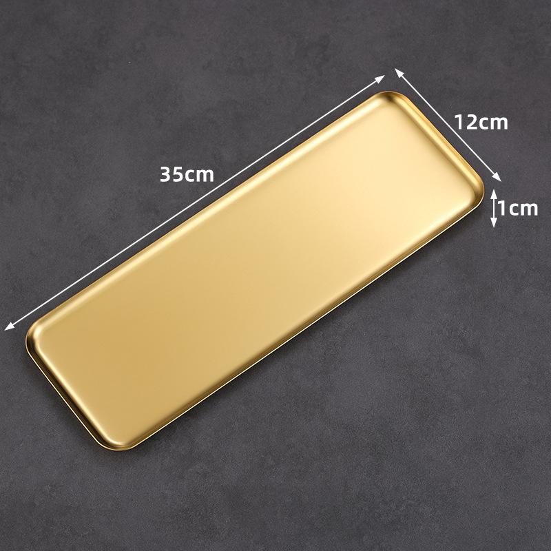 Rectangular 304 Stainless Steel Plate Barbecue Plate Hot Pot Buffet Tray Square Snack Dessert Trays Kitchen Cook Accessories