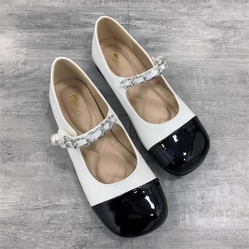 Fashion 2025 Flat Shoes Women's Spring Autumn New Vintage Mary Jane Shoes Women's Shallow Square Toe Large Size Women's Shoes 41-43