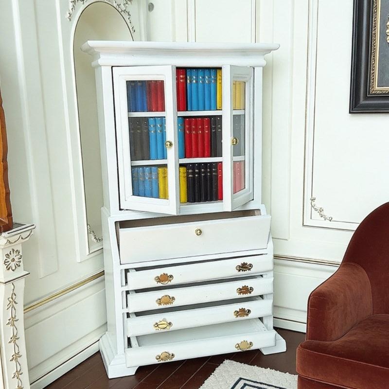 Bookcase Miniature Wooden Cabinet For Dollhouses Bedroom Living Room Decors DIY Craft Project Tiny House Furniture