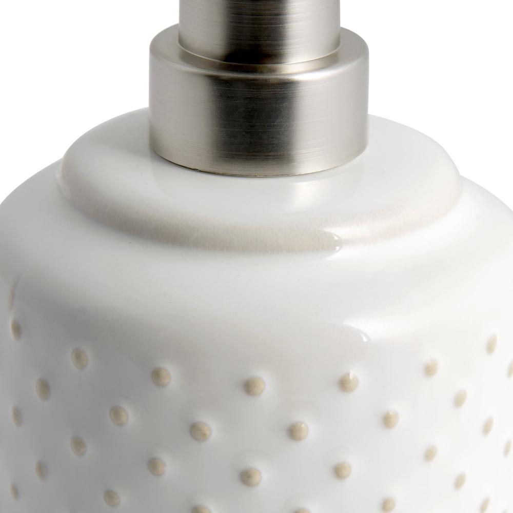 Ceramic Lotion Pump Textured Rustic Charm Handcrafted Glazed White Bathroom Accessory Soap Dispenser Unique Design Easy Fill
