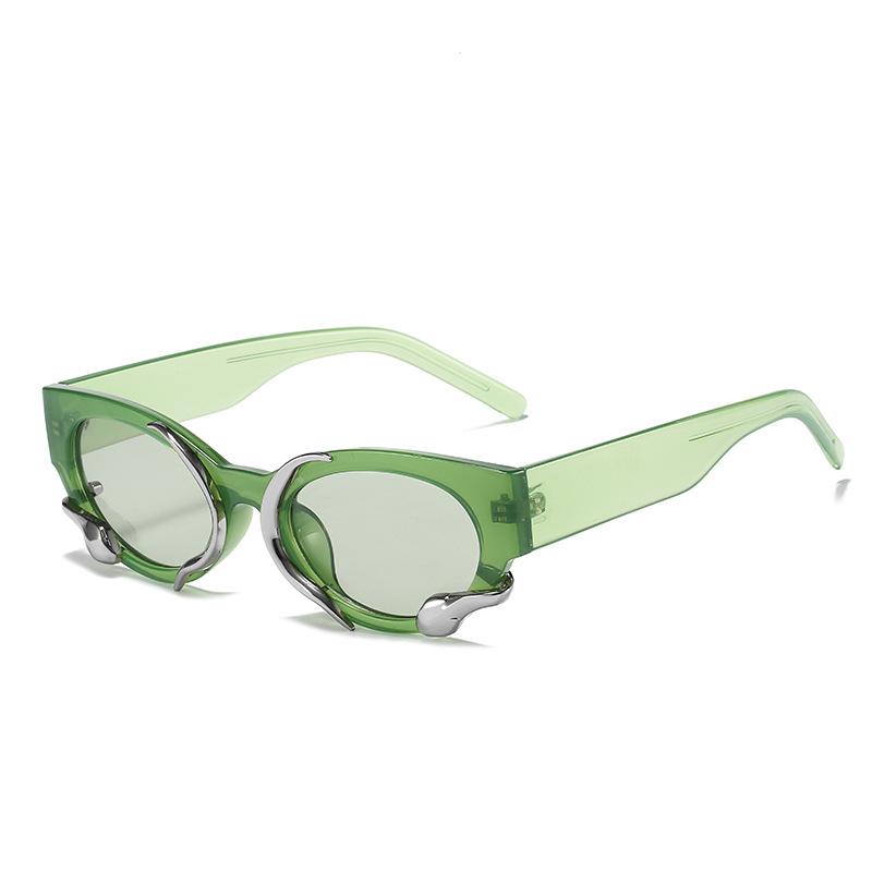 

Luxury Brand Designer Snake Cat Eye Sunglasses Women Men Fashion Vintage Travel Small Frame ins Sun Glasses For Female UV400 as the picture