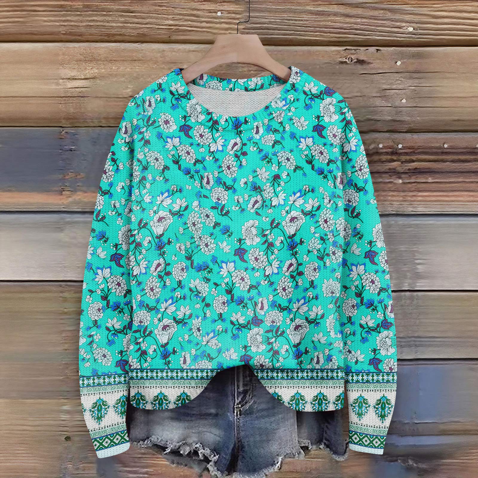 

Пуловеры с длинным рукавом для женщин, с круглым вырезом, повседневные, милые, с принтом, вязаные, оверсайз S циан