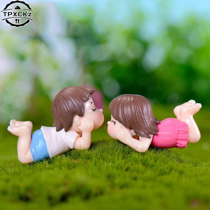 1set Mini Stool Lovers Old Couple Animals House Tree Fairy Garden Miniatures Terrarium Action Figures DIY Micro Landscape Decor