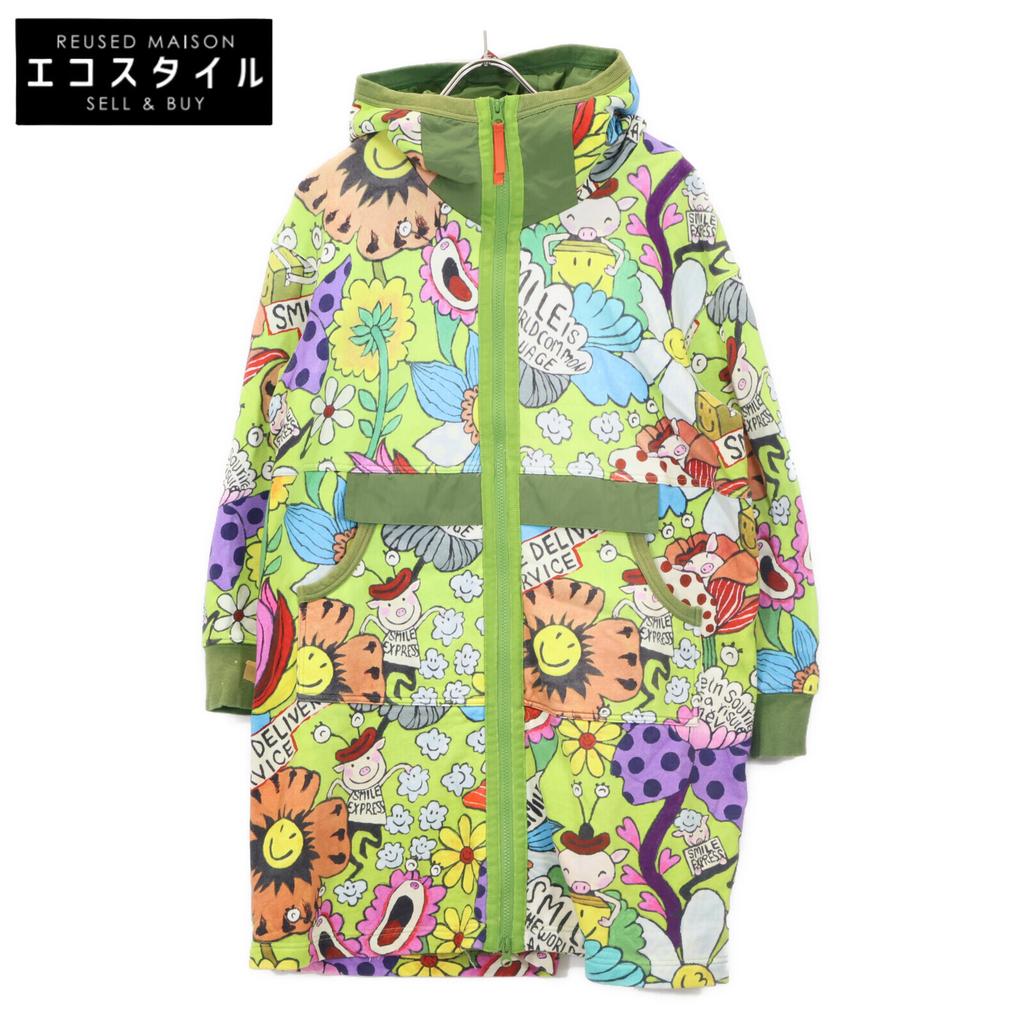 OLLEBOREBLA Green Pig Pattern Full Zip Long Parka Jacket coat Not written multicolorUsed