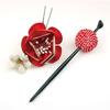 Hair Ornament Set Furisode Ceremony Red Flower Crepe 3-piece Coming-of-age Kk-056