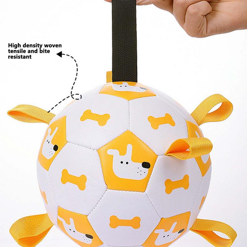 Dog Training Football with Grab Straps Durable Outside Dog Toys Bite-resistant Dog Balls for Medium To Large Dogs Pet Supplies