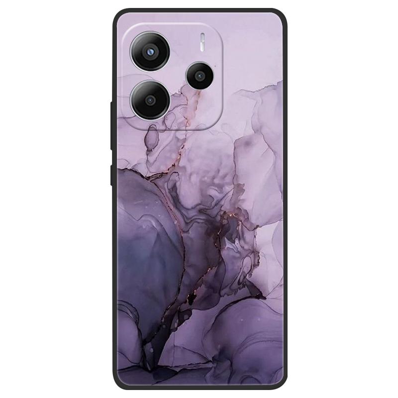 For Xiaomi Redmi Note 14 5G Case Soft TPU Marble Silicone Phone Cover for Coque Redmi Note 14 5G Global Cases Black Bumper Funda
