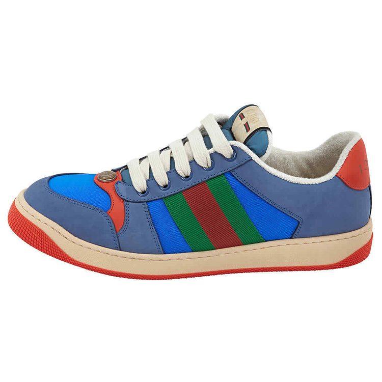 Gucci Screener Distressed Shoes Stylish Skateboarding Shoes Men's Blue Red 576223 9PYQ0 4379