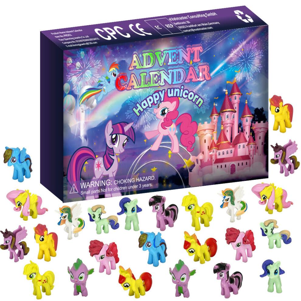 Adventskalender Einhorn My Little Pony 24 Teile Modellpuppen Weihnachtsgeschenke für Kinder Spielzeug