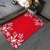 Christmas Red Carpet with White Floral and Snowflake Patterns Suitable for Use As an Anti-slip for Living Room Bedroom Sofas