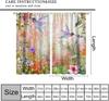 Birds Curtains for Kitchen,Vintage Nature Rustic Forest Plant Flower Colorful Bird Fly Window Treatments Girls Bedroom Living