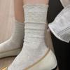 Japanese Lace Socks Children'S Medium Tube Socks Spring And Summer Thin Korean Ballet Style Stacking Socks Rhombus Dark Pattern Versatile Stockings