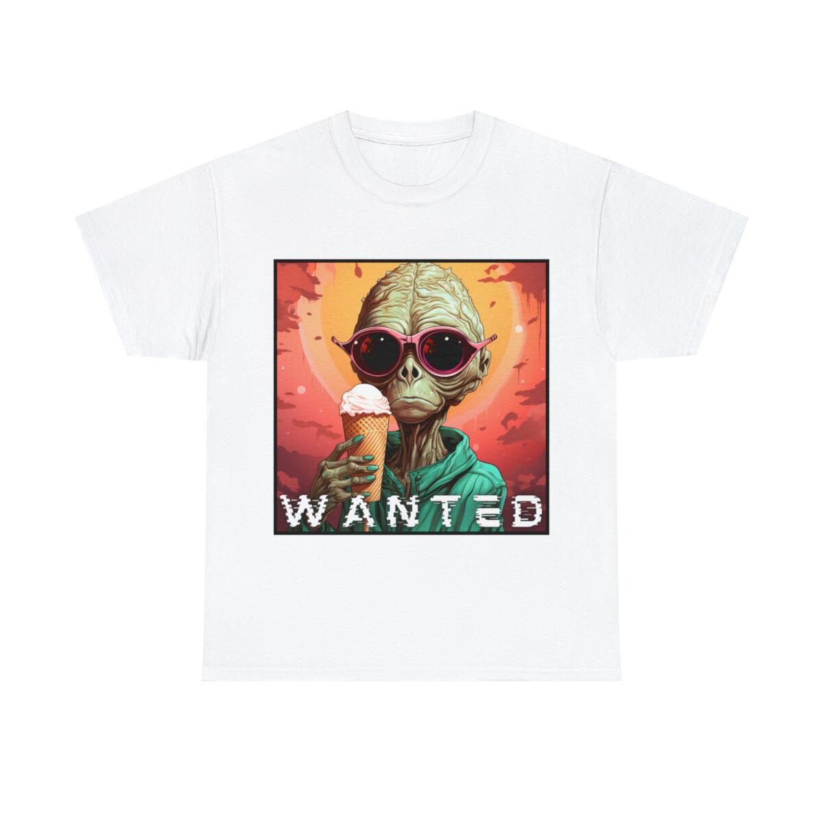 Alien with ice cream t shirt, unisex S разноцветный