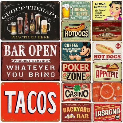 Vintage Metal Tin Signs Wall Art Decor Metal Signs Retro Funny Coffee Bar Signs Home Garden Restaurant Cafe Office Shop Bar Club