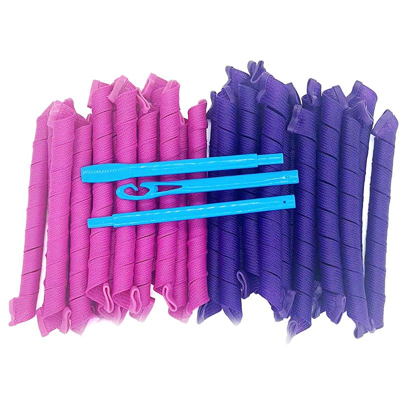 Set Bigudiuri Fără Căldură Creează Bucle Spirale Elastice Fără Deteriorare Termică Sigur Ușor de Folosit Cârlige Pentru Coafare Fără Efort Kit