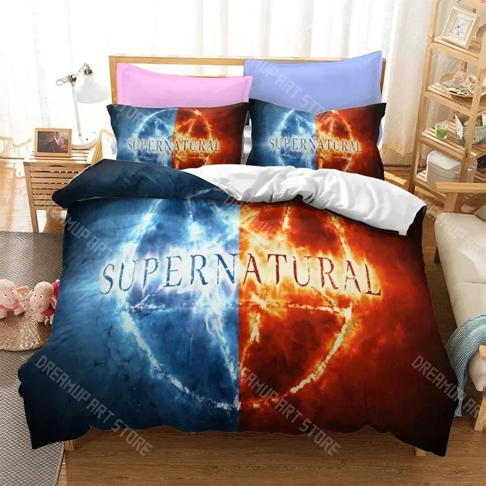 3D-print Populär TV-serie Supernatural Sängkläder Set Täcke 3D-print Lyxigt Påslakan Set Hemtextil Dekoration Queen King Enkel
