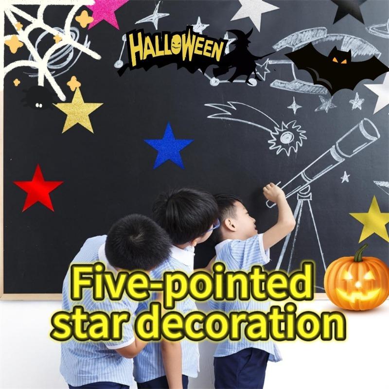 1/2/3bags Sequin Stars Sticker for Crafts Scrapbooking Wall Decor and Used for Celebrating Halloween, Christmas, Thanksgiving