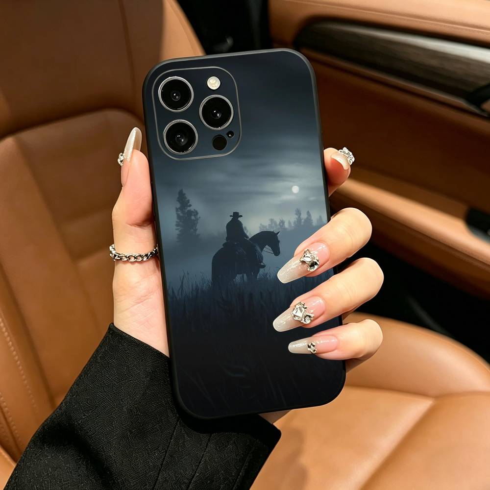 R-Red D-Dead Redemption RDR 2 Phone Case For iPhone 17,16,15,14,13,12,11 Pro Max,16Plus,XS Soft Black Cover