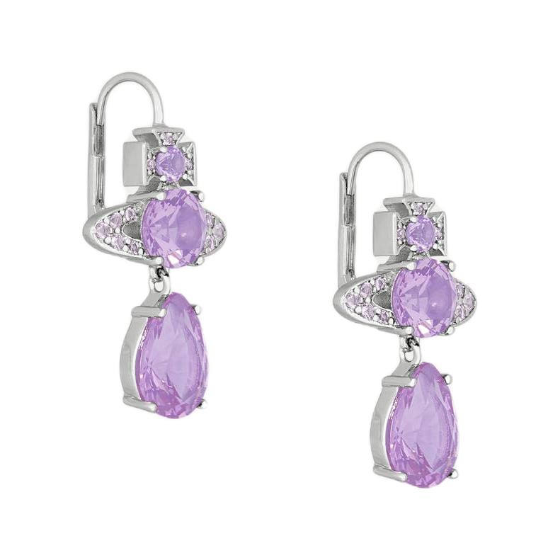 Vivienne Westwood Stud Earrings Women's Silver/Lavender 6202015N-02P782
