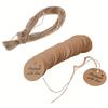 Kraft Paper Hang Tags with "Handmade with Love" Stamp, 20.0 meter Twine String Included, Blank Gift Labels for Crafts, Packaging