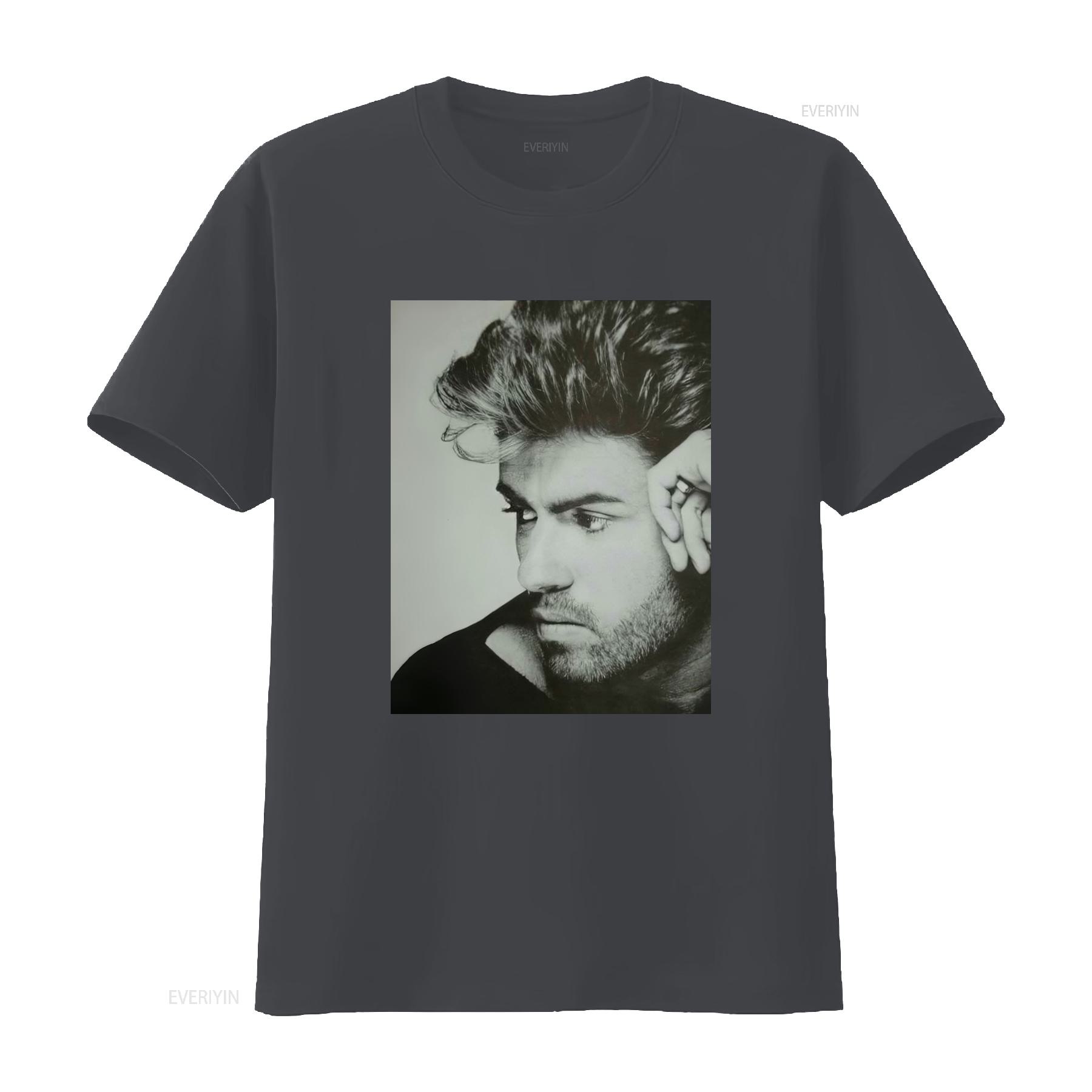 ZheXiong TEE George Michael Careless Whisper Ultra Katoen T-shirt vintage Gewassen mode Ademend Zacht grafisch Comfortabel Casual Licht 4XL