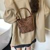 Suede Bag Women's Autumn and Winter Versatile New Retro Leopard Print Shoulder Crossbody Bucket Bag