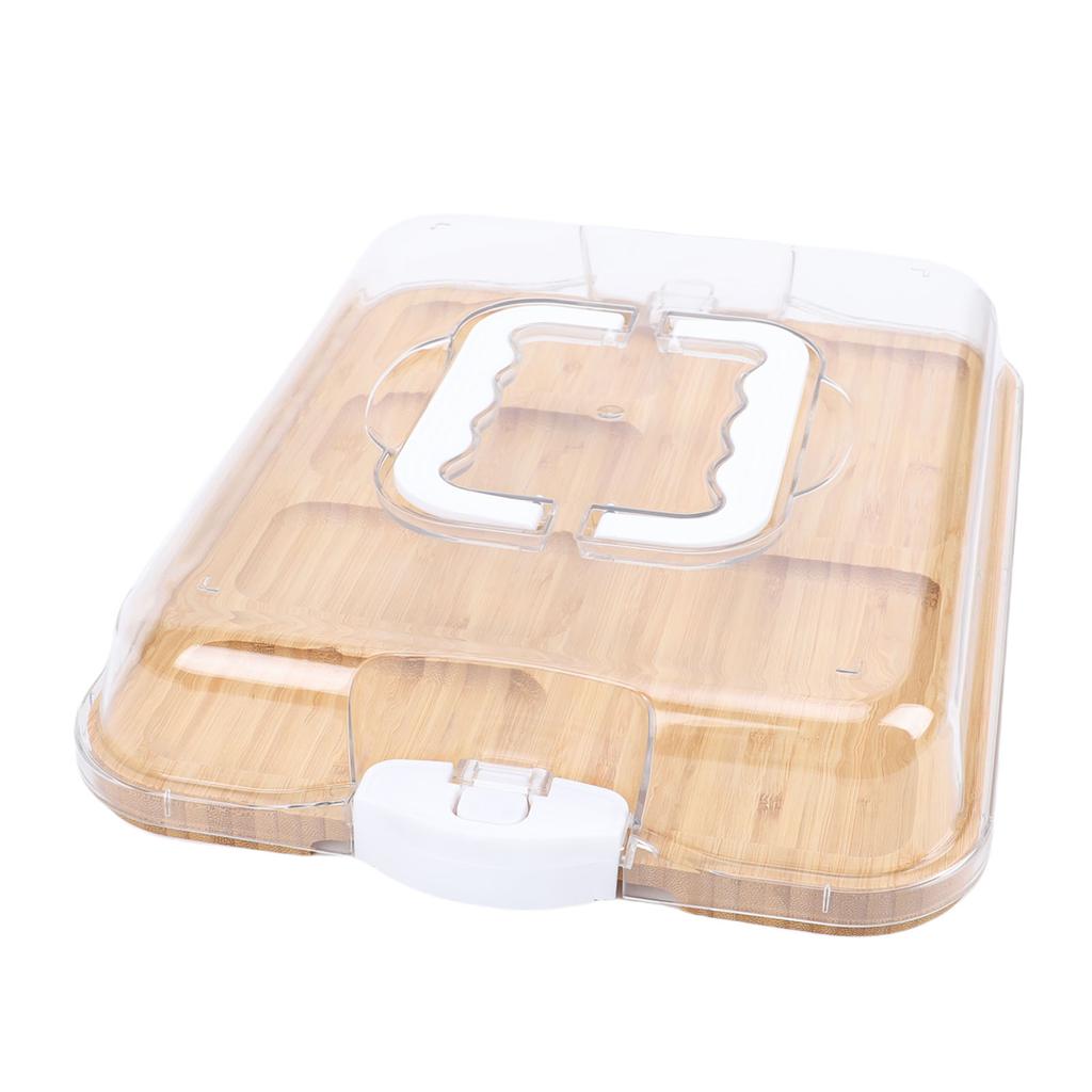 Charcuterie Board with Clear Lid Travel Portable Cheese Board Cutting Board for Kitchen Home 6 Compartments