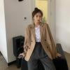 Summer New Product Thin Drape Loose Suit Jacket Women, Lapel Commuter Small Suit Mid-length Khaki