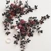 60CM Gothic Style Wedding Decoration Artificial Flower Chair Back Arch Flower Wedding Table Flower Banquet Room Red