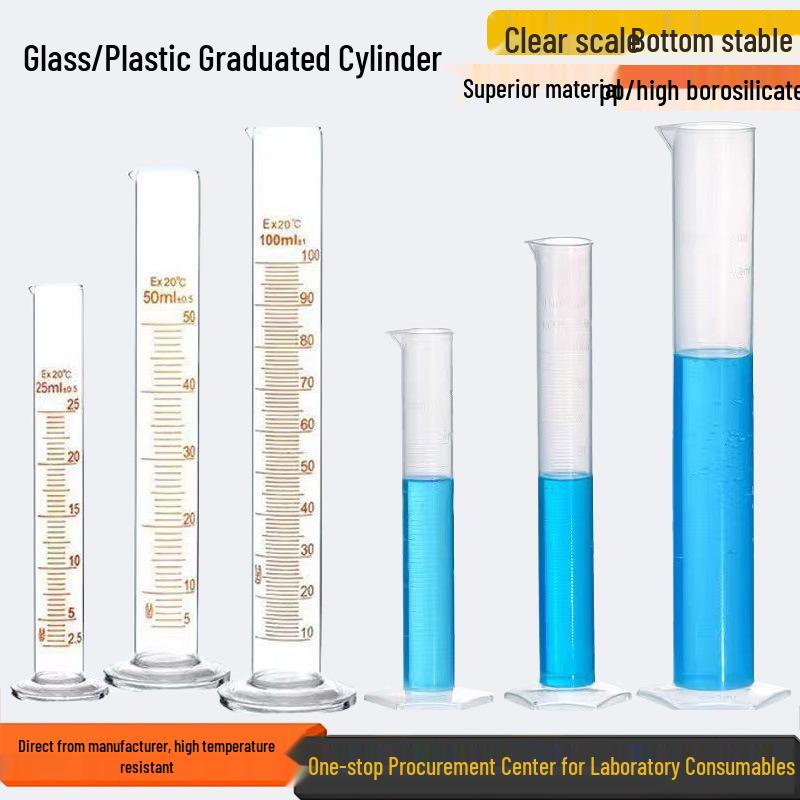 Large Capacity Straight Glass-Plastic Graduated Cylinder for Laboratory Use 10ml Plastic