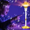 Portable Bubble Wand Street Lamp Machine with Music & LED Lights Automatic Blower for Kids Handheld Adjustable Height 21-47" Detachable Wand