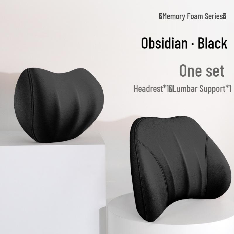 Cloud-Like Suede Memory Foam Headrest & Lumbar Support: Breathable Universal Car Cushion & Neck Pillow
