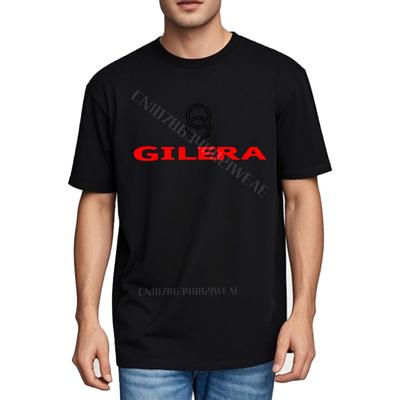 Tshirt Men Vintage Mens Tshirt Black T Shirt With Gilera Brand Breathable Tee Fashionable Lightweight Tee Workout