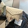 Cool Spice Girl Rivet Bag Women's New Fashion Tassel Shoulder Bag Summer Versatile Messenger Bag