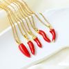 Rode Pepereen Hanger Ketting - Trendy Chinese Stijl Hars Sleutelbeen Ketting voor Vrouwen