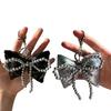 Multipurpose Beaded Bowknot Wristlet Keychains Crafted Charm Pendants for Ladies Handbags and Cellphones Decorations