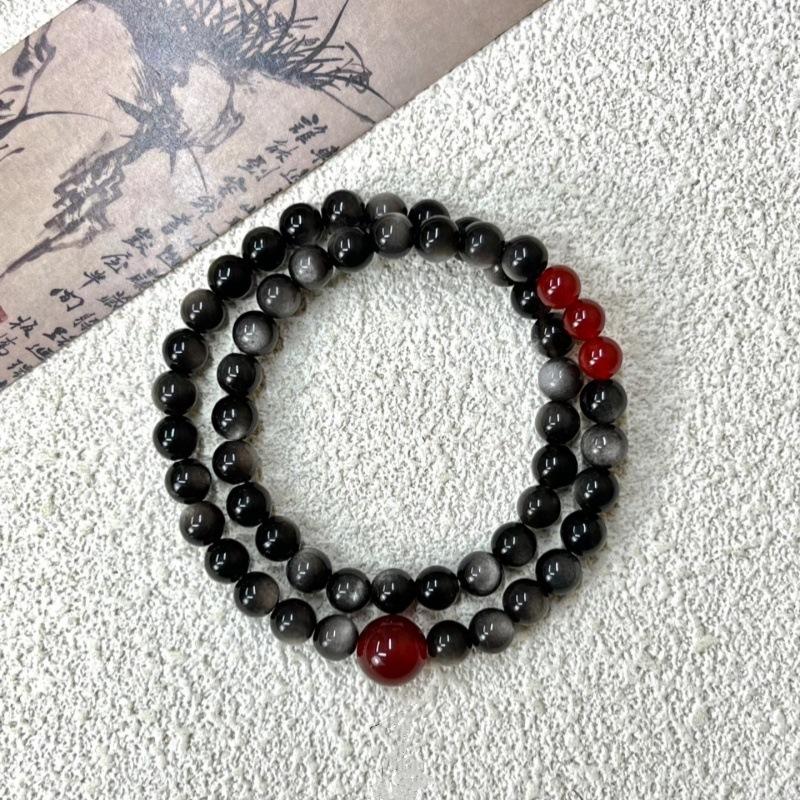 Chinese Style Wooden Beads Double Layered Wearing Simple Personality Versatile Bracelet Jewelry