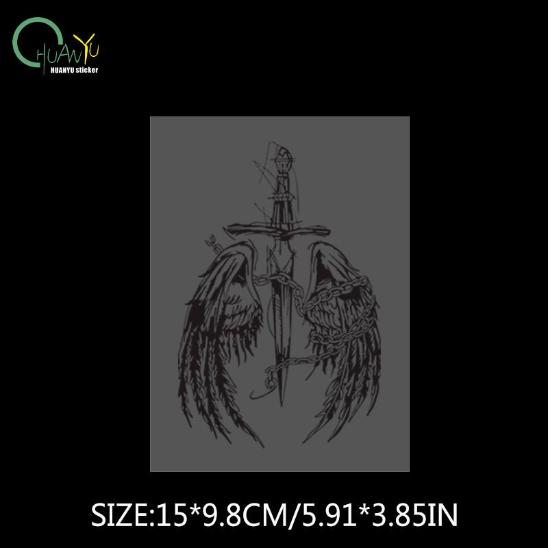 creative angel wing car decals, car and motorcycle scratch protection, waterproof reflective decoration decals